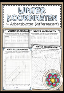 WINTER-KOORDINATEN – 4 Arbeitsblätter (differenziert)
