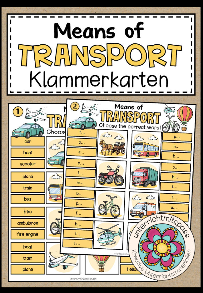 MEANS OF TRANSPORT – Klammerkarten (2-fach differenziert)