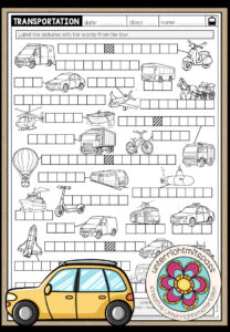MEANS OF TRANSPORT – Let’s work on words!