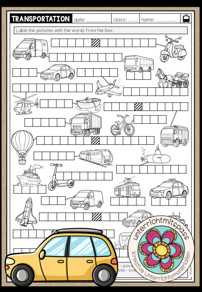 MEANS OF TRANSPORT – Let’s work on words!
