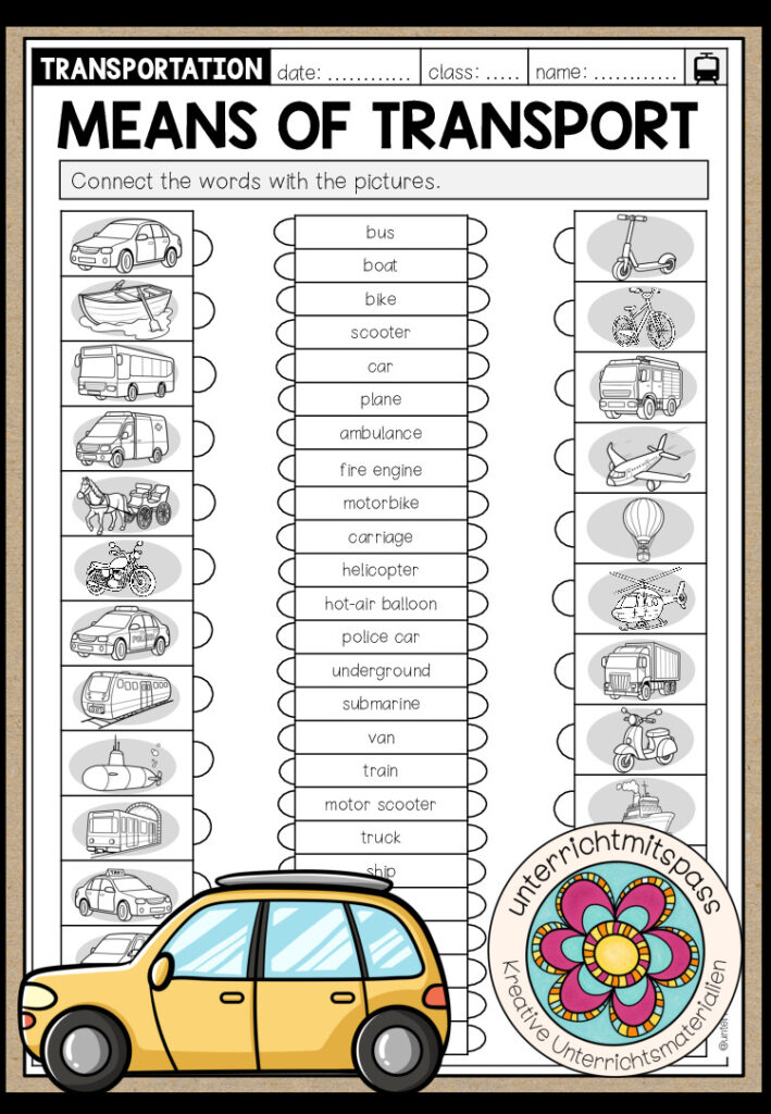 MEANS OF TRANSPORT – Read and connect