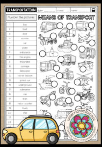 MEANS OF TRANSPORT – Vocabulary Worksheet (3-fach differenziert)