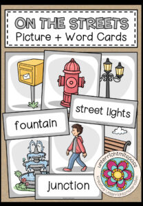 ON THE STREETS – Picture + Word Cards