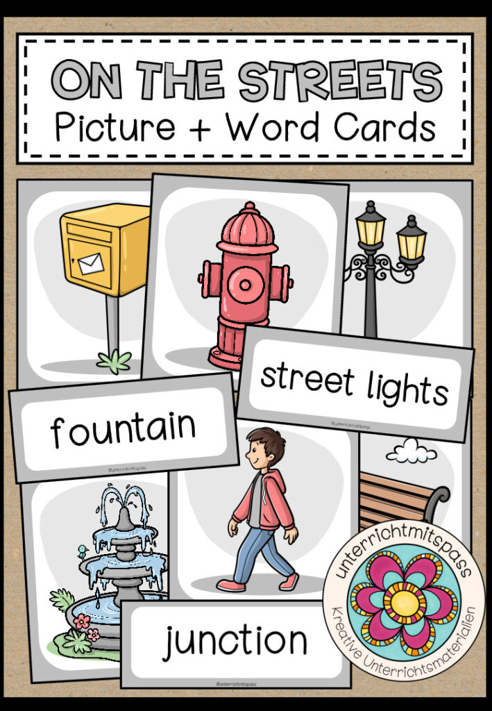 ON THE STREETS – Picture + Word Cards