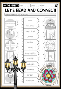 ON THE STREETS – Read and connect (2 Worksheets)