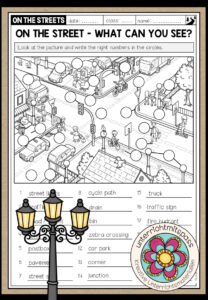 ON THE STREETS – What can you see? (3-fach differenziertes Worksheet)
