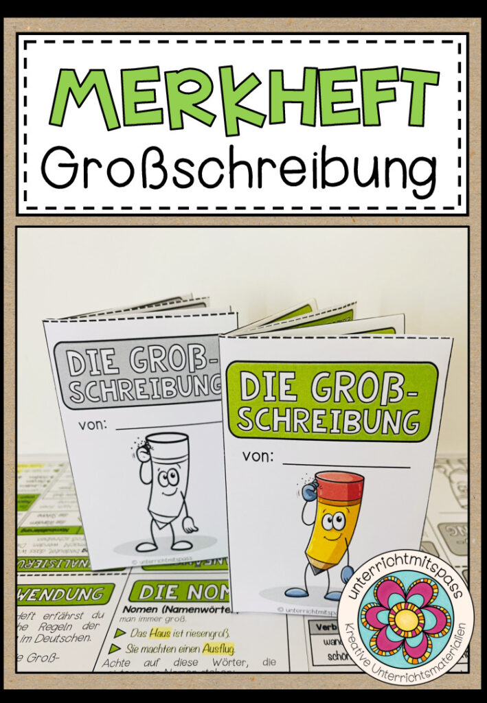 DIE GROßSCHREIBUNG – Merkheft / Faltheft (für den Deutschunterricht)