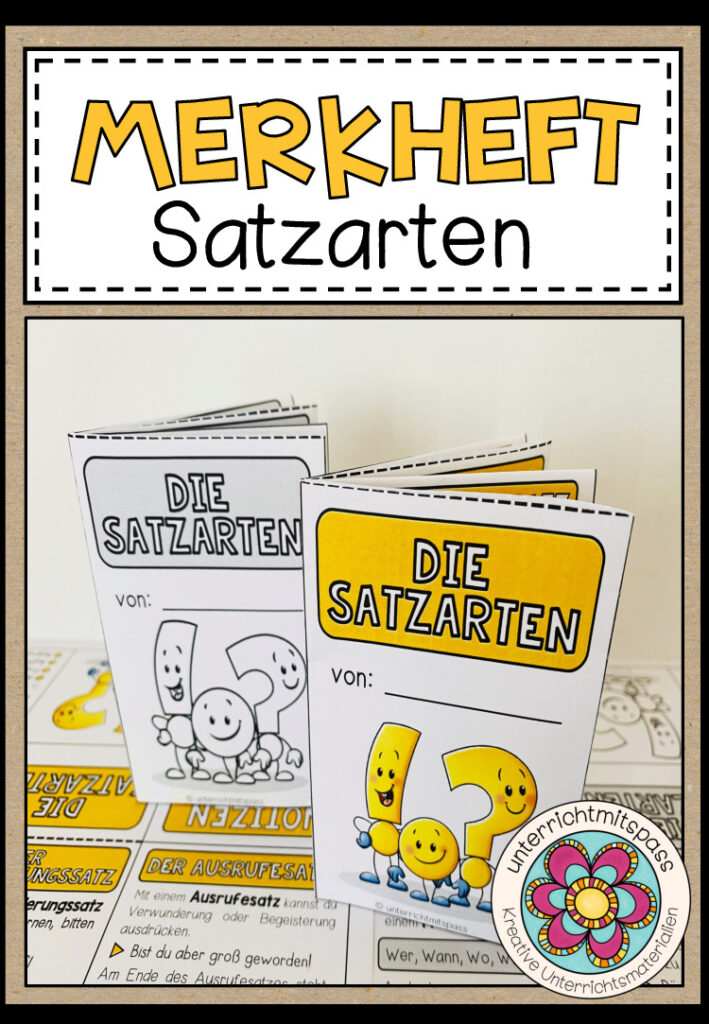 DIE SATZARTEN – Merkheft / Faltheft (für den Deutschunterricht)
