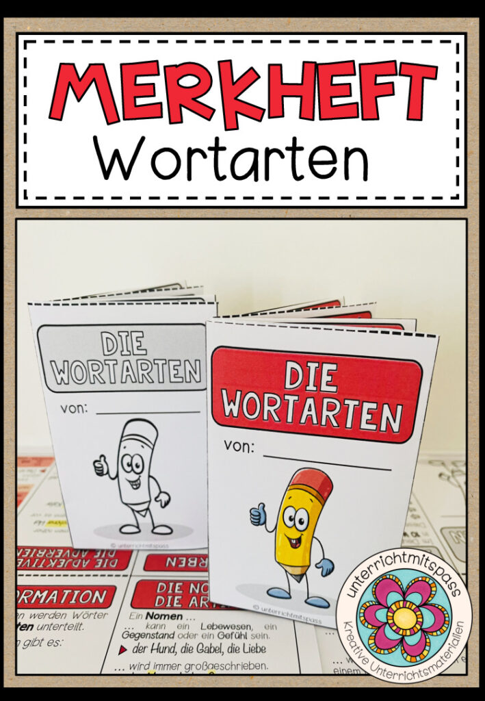 DIE WORTARTEN – Merkheft / Faltheft (für den Deutschunterricht)