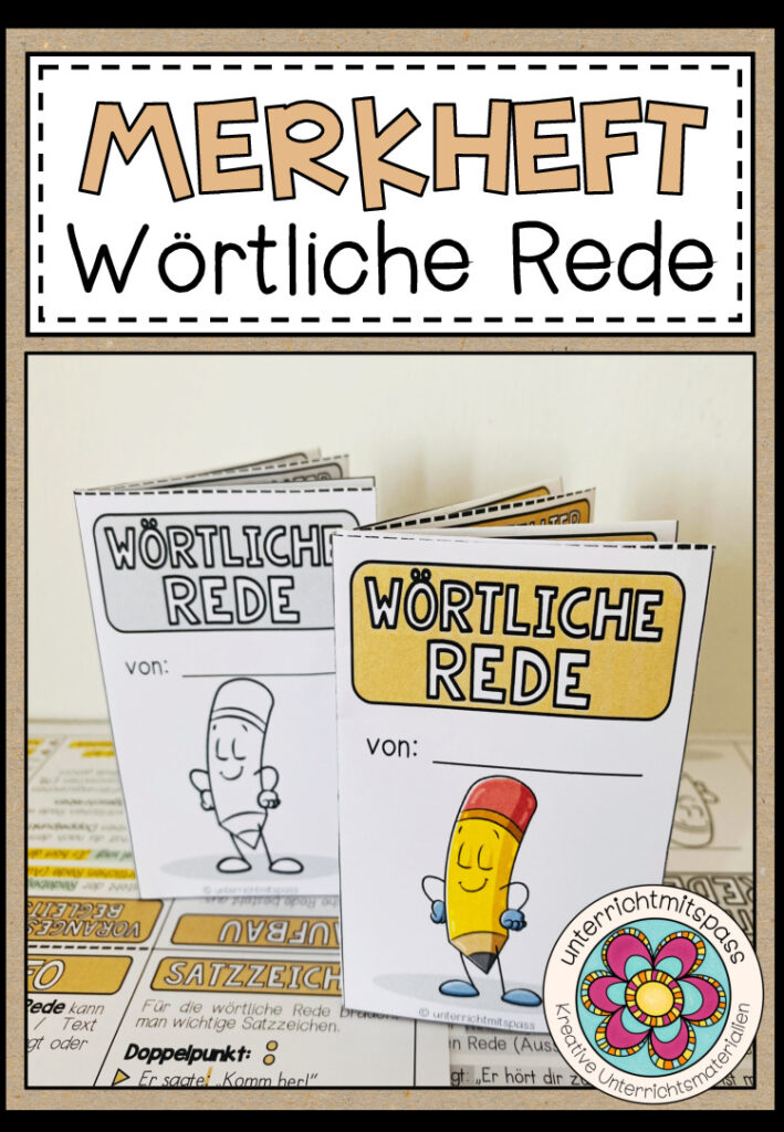 DIE WÖRTLICHE REDE – Merkheft / Faltheft (für den Deutschunterricht)