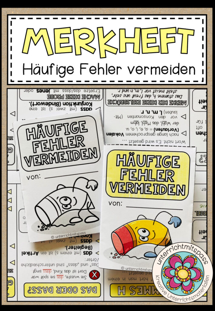HÄUFIGE FEHLER VERMEIDEN – Merkheft / Faltheft (für den Deutschunterricht)