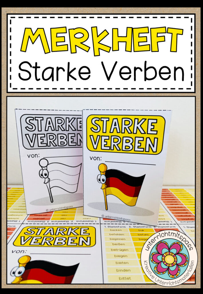 UNREGELMÄßIGE VERBEN (Starke Verben) – Merkheft / Faltheft (für den Deutschunterricht)