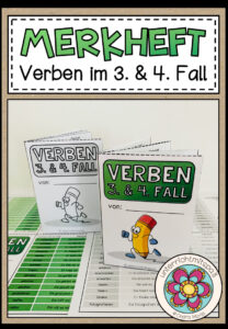 VERBEN IM 3. + 4. FALL – Merkheft / Faltheft (für den Deutschunterricht)