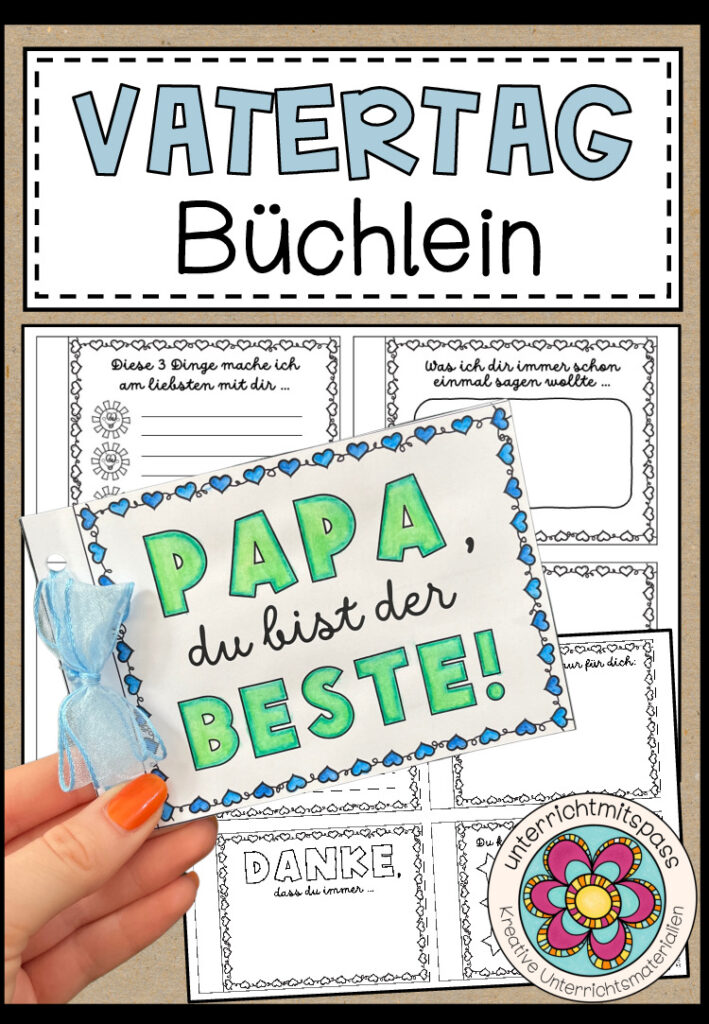 Vatertag – Büchlein (verschiedene Bastelvorlagen)