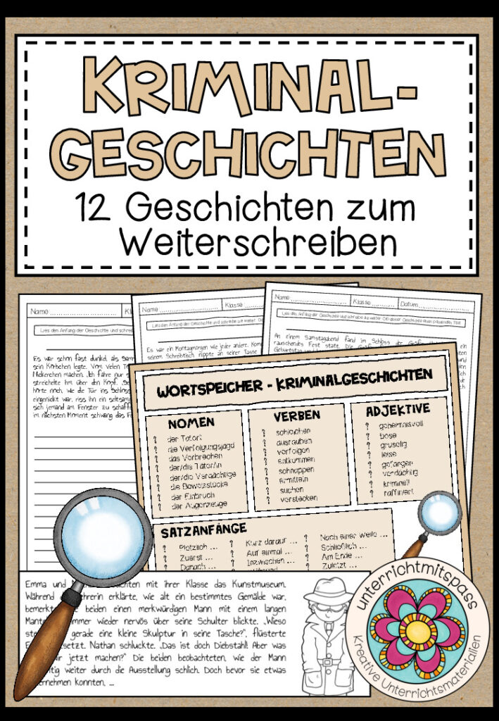 KRIMINALGESCHICHTEN – 12 Geschichtenanfänge zum Weiterschreiben (Deutsch)
