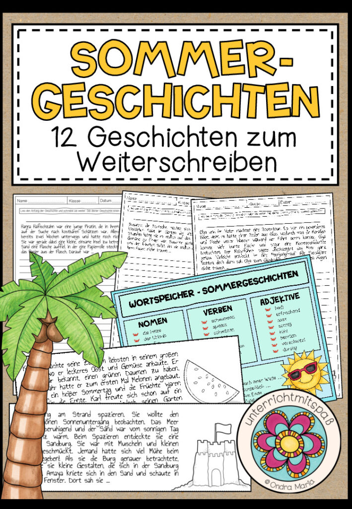 SOMMERGESCHICHTEN – 12 Geschichtenanfänge zum Weiterschreiben (Deutsch)