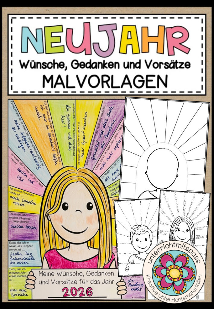 NEUJAHR – Malvorlagen (Wünsche, Gedanken und Vorsätze für das neue Jahr)