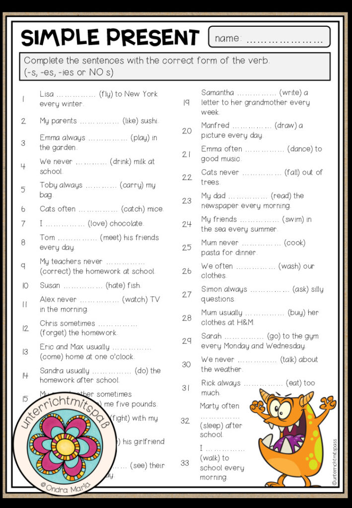 VERBS – Simple Present