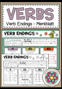 VERBS – Verb Endings Merkblatt (3rd person S – Present Simple)