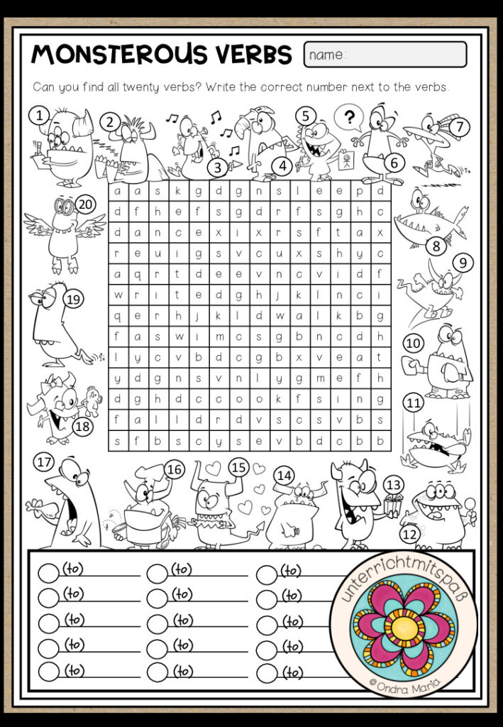 VERBS – Word Search