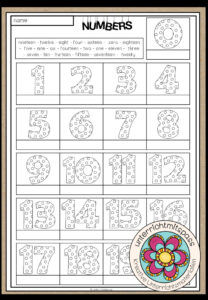 NUMBERS 1-20 – Picture Dictionary (Worksheet)