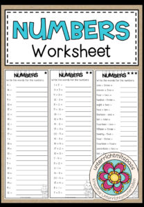 NUMBERS 1-20 – Worksheet (3-fach differenziert)