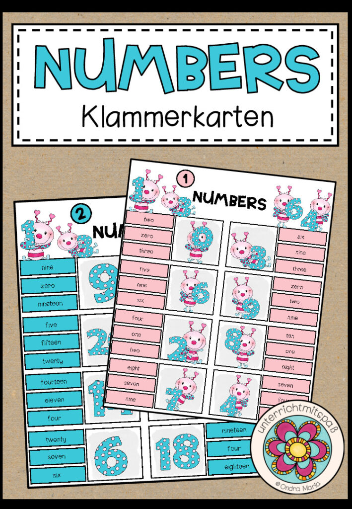 NUMBERS 1-20 – Klammerkarten (2fach differenziert)