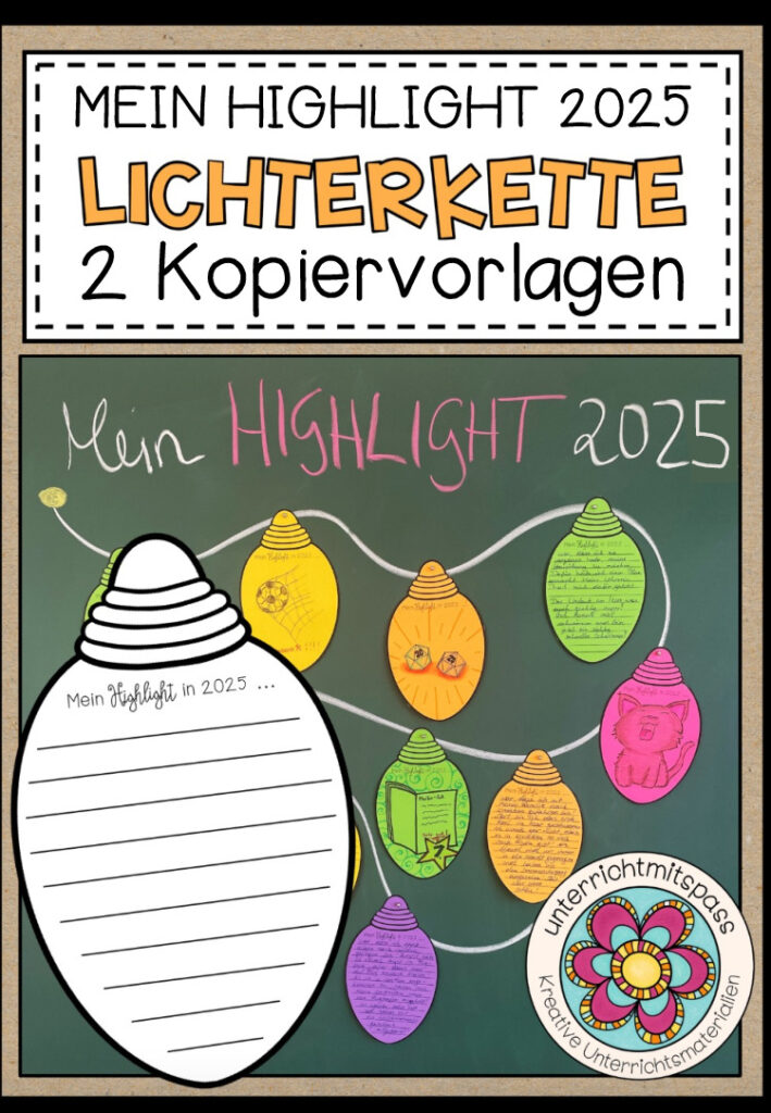 Mein Highlight 2025 – Lichterkette (Schreibanlass / Deko fürs Klassenzimmer)