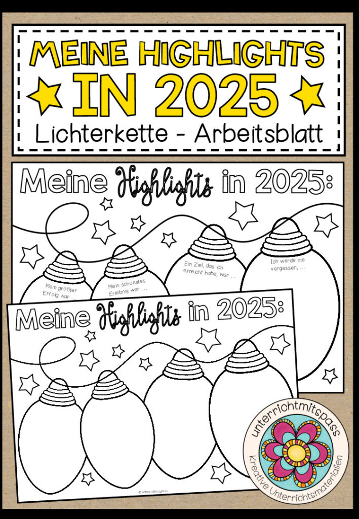 Meine Highlights 2025 – Arbeitsblatt (2 Versionen)