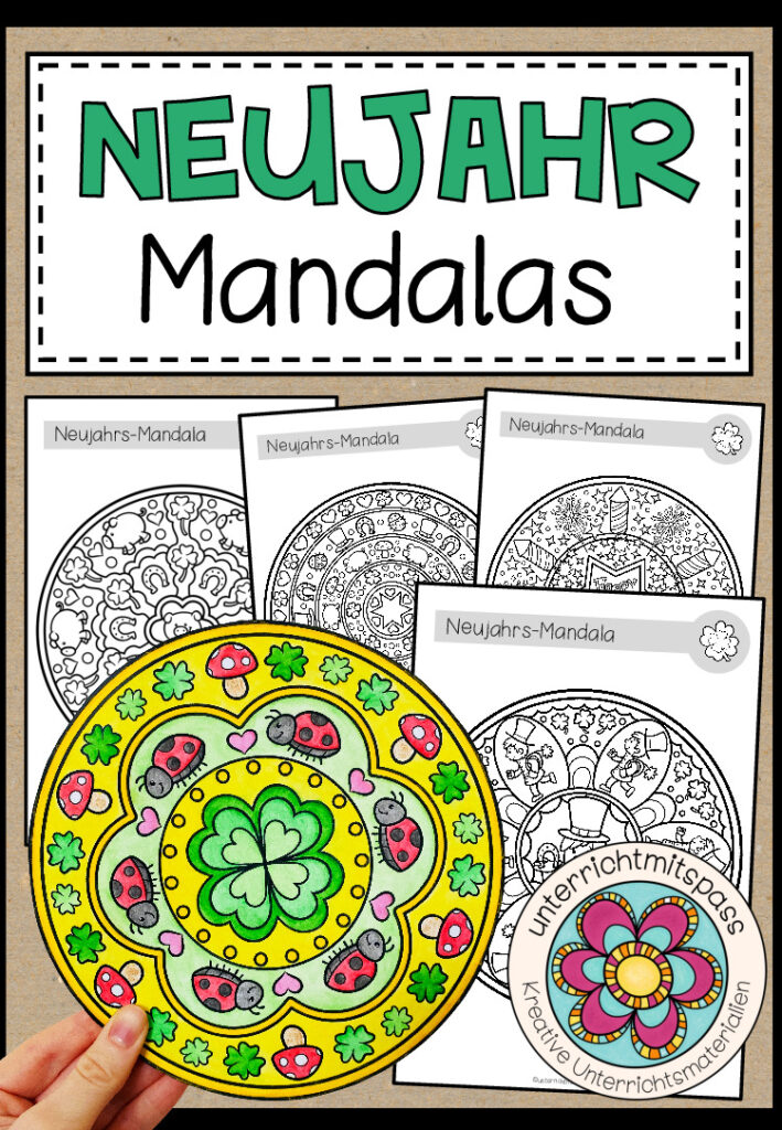 Neujahr – Mandalas (5 Malvorlagen)