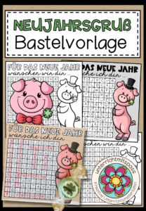 NEUJAHRSGRUß – Bastelvorlage (mehrere Versionen)