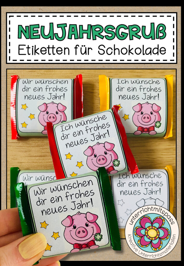 Neujahrsgruß – passend für Mini-Schoko Quadrate