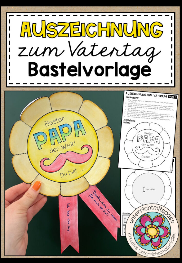 Auszeichnung zum Vatertag – Bastelvorlage