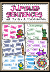 JUMBLED SENTENCES – Sentence Structure Practice (Task Cards)