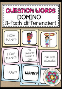 QUESTION WORDS – Domino (3-fach differenziert) 3 Spiele
