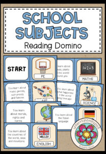School Subjects – Reading Domino