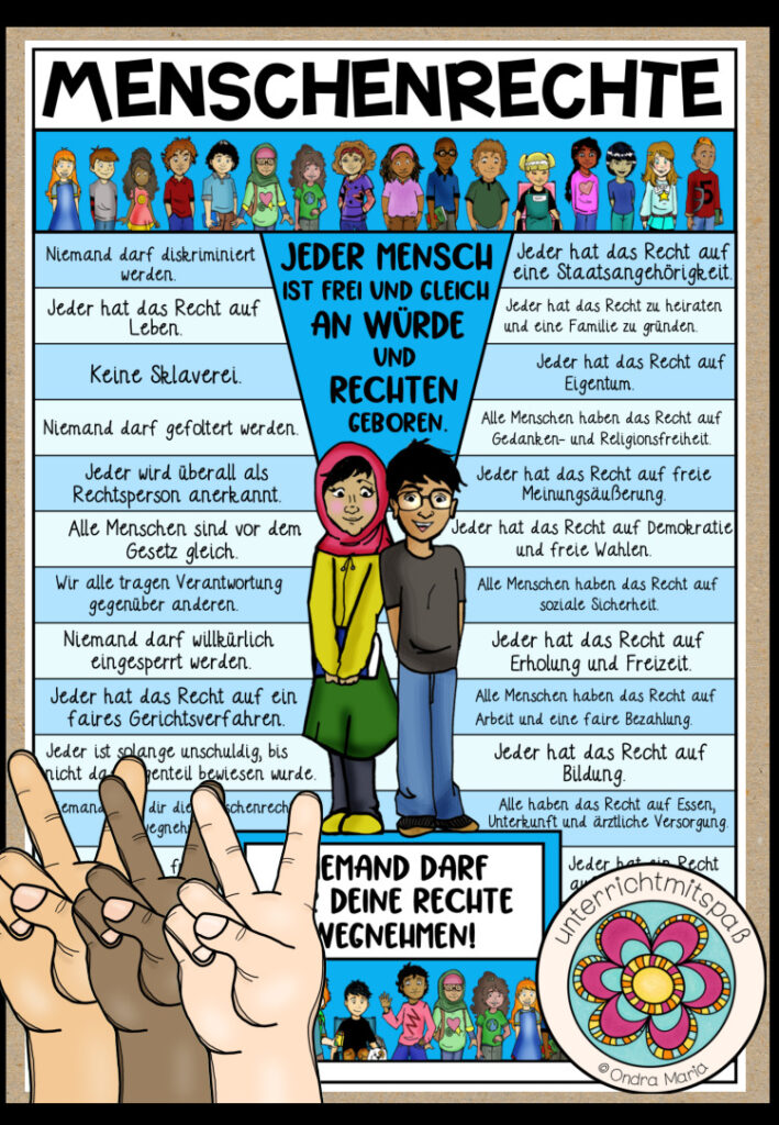 Menschenrechte (Poster/Arbeitsblatt)