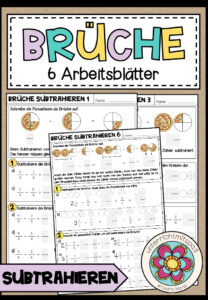 BRÜCHE – Subtraktion (6 Arbeitsblätter)