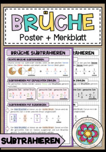 BRÜCHE – Subtraktion (Poster + Merkblatt)