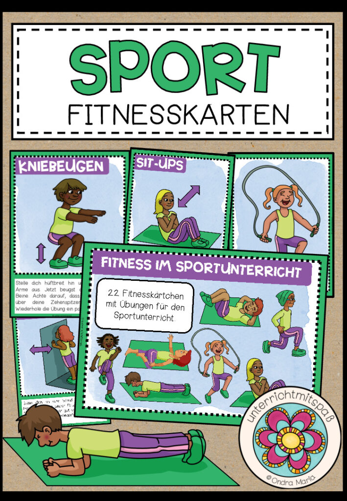 Fitnesskartei für den Sportunterricht (Sportübungen mit und ohne Text)