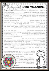 The Legend of Saint Valentine – Simple Present vs Past Simple (Grammar)