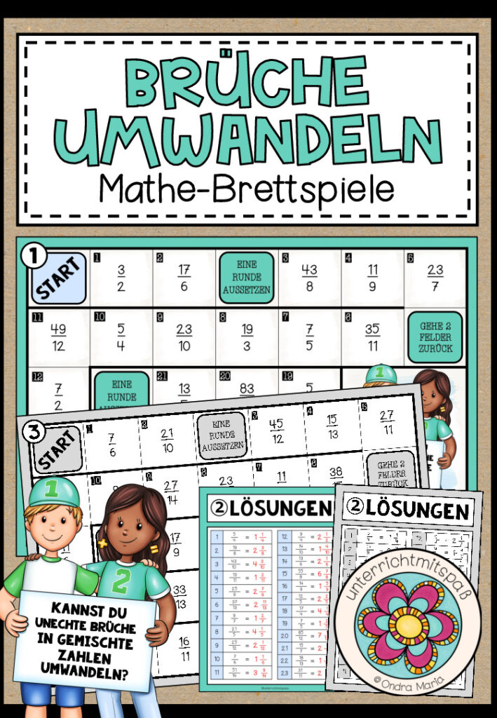 BRÜCHE UMWANDELN – 3 Mathe-Brettspiele