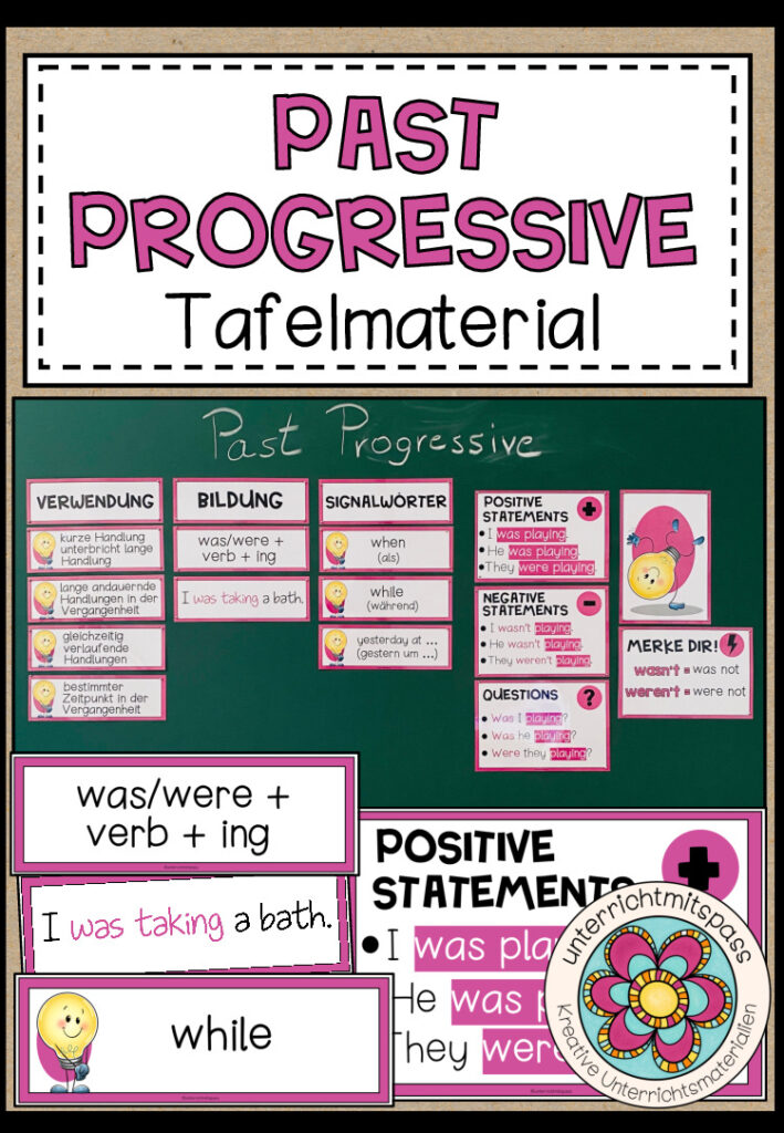 PAST PROGRESSIVE – Tafelmaterial (2 Versionen)