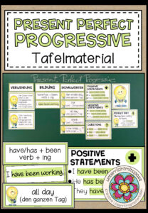 PRESENT PERFECT PROGRESSIVE – Tafelmaterial (2 Versionen)