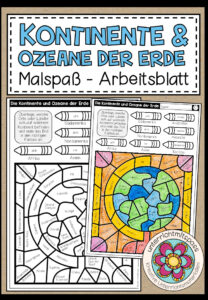 Die Kontinente und Ozeane der Erde – Malspaß