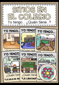 SITIOS EN EL COLEGIO (ORTE IN DER SCHULE) – Yo tengo … ¿Quién tiene …? (Spanisch)