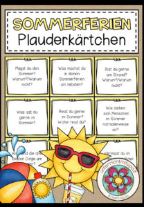 MEINE SOMMERFERIEN – Plauderkärtchen