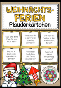 MEINE WEIHNACHTSFERIEN – Plauderkärtchen