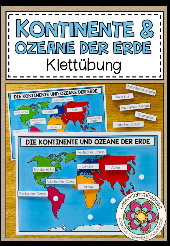 Die Kontinente und Ozeane der Erde – Klettübung