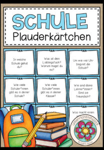 SCHULE – Plauderkärtchen